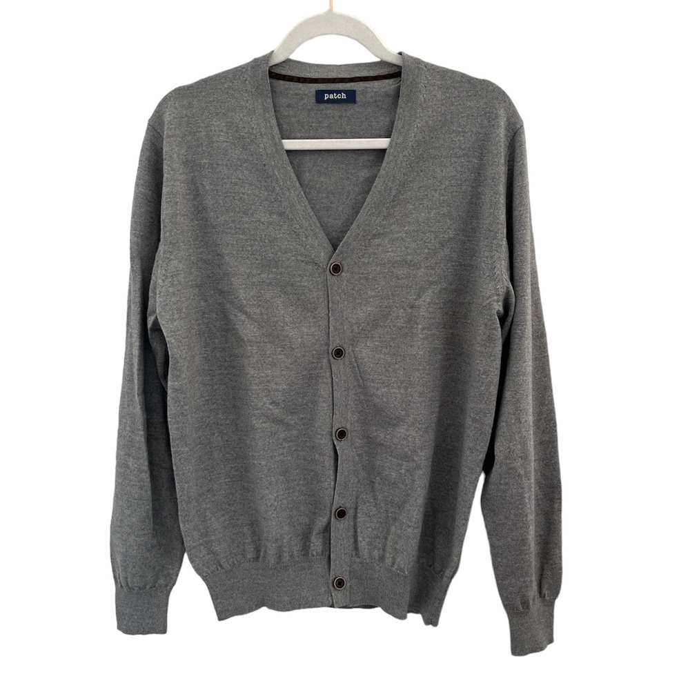 Patch 100%wool‎ sweater cardigan